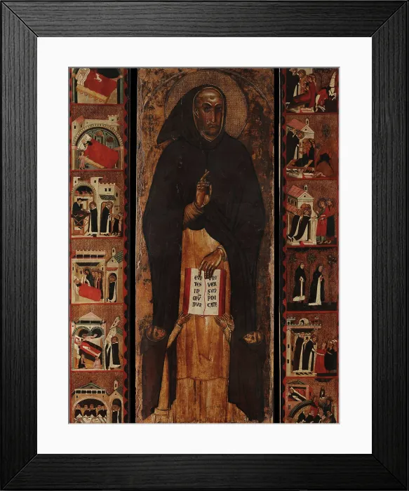 Framed Print : Saint Dominic with Scenes from His Life, c1305. Creator: Giovanni da Taranto (active ca 1305)