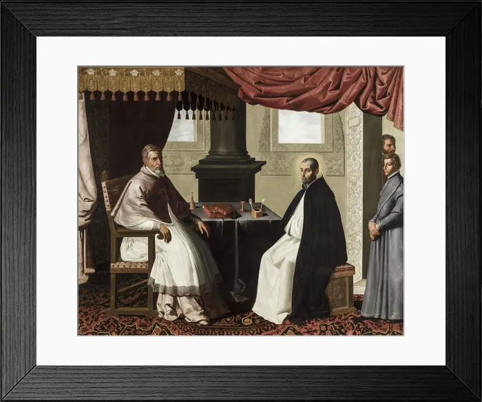 Framed Print : Saint Bruno of Cologne visits Pope Urban II, 1655. Creator: Zurbaran, Francisco, de (1598-1664) Framed Print : Saint Bruno of Cologne visits Pope Urban II, 1655. Creator: Zurbaran, Francisco, de (1598-1664)