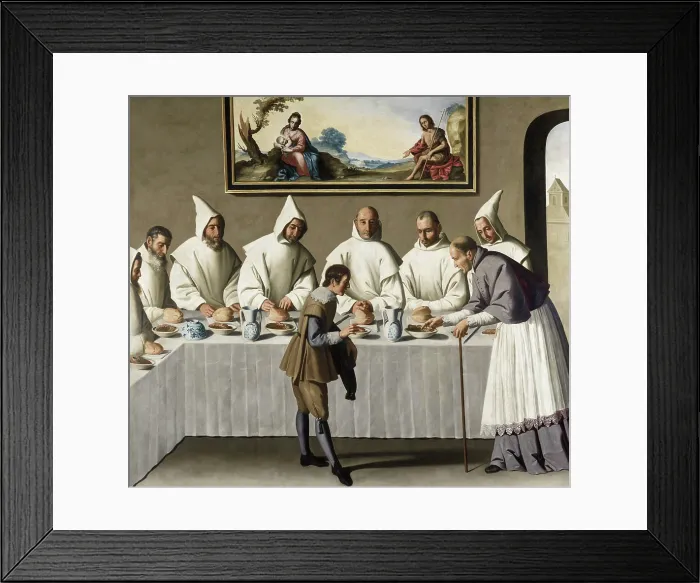 Framed Print : Saint Hugh in the Carthusian Refectory, c1655. Creator: Zurbaran, Francisco, de (1598-1664) Framed Print : Saint Hugh in the Carthusian Refectory, c1655. Creator: Zurbaran, Francisco, de (1598-1664)