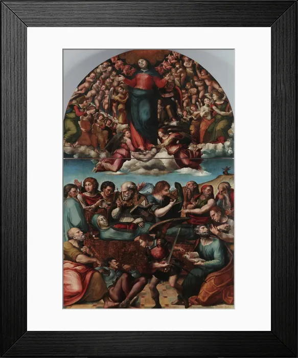 Framed Print : The Dormition and Assumption of the Virgin, c1530. Creator: Machuca, Pedro (c. 1490-1550) Framed Print : The Dormition and Assumption of the Virgin, c1530. Creator: Machuca, Pedro (c. 1490-1550)