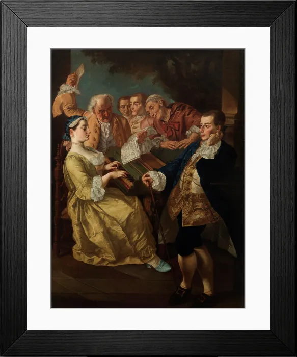 Framed Print : Musical Entertainment, c1752. Creator: Traversi, Gaspare (1732-1769) Framed Print : Musical Entertainment, c1752. Creator: Traversi, Gaspare (1732-1769)