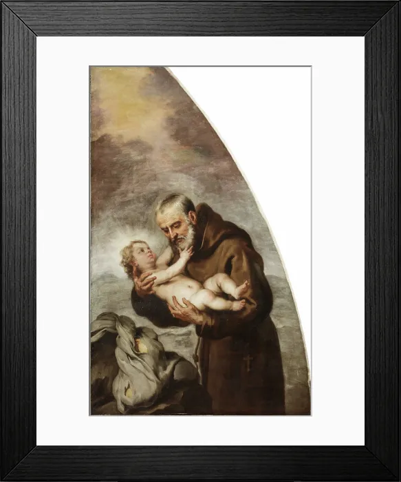 Framed Print : Saint Felix of Cantalice with the Christ Child, 1665-1666. Creator: Murillo, Bartolome Esteban (1617-1682) Framed Print : Saint Felix of Cantalice with the Christ Child, 1665-1666. Creator: Murillo, Bartolome Esteban (1617-1682)