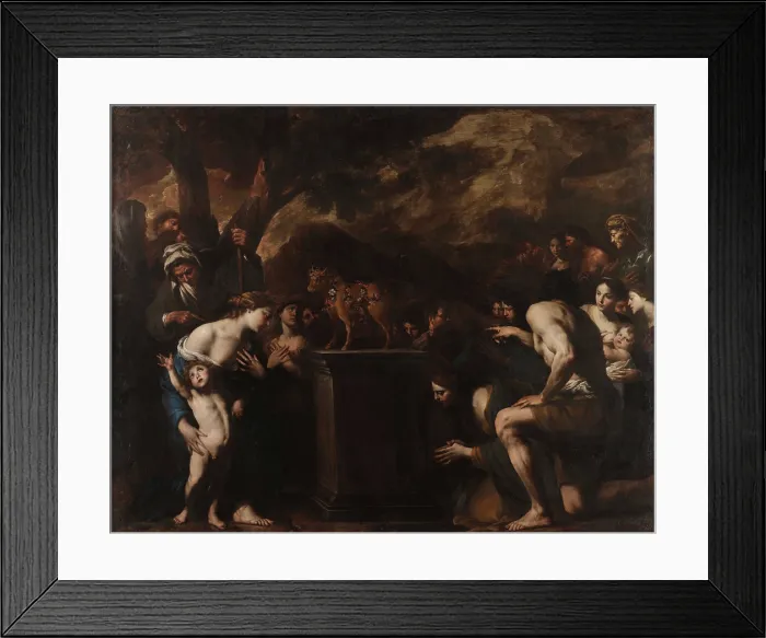 Framed Print : The Adoration of the Golden Calf, 1645-1650. Creator: Vaccaro, Andrea (1604-1670) Framed Print : The Adoration of the Golden Calf, 1645-1650. Creator: Vaccaro, Andrea (1604-1670)