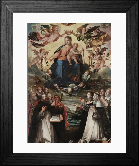 Framed Print : The Madonna of the Rosary, 1582-1584. Creator: Mijtens (Meytens), Aert (1541-1602) Framed Print : The Madonna of the Rosary, 1582-1584. Creator: Mijtens (Meytens), Aert (1541-1602)