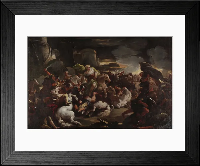 Framed Print : Semiramis at the defense of Babylon, Second Half of the 17th century. Creator: Giordano, Luca (1632-1705) Framed Print : Semiramis at the defense of Babylon, Second Half of the 17th century. Creator: Giordano, Luca (1632-1705)