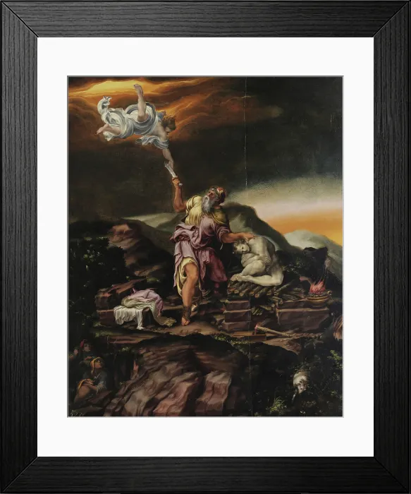 Framed Print : Abraham Sacrificing Isaac, after 1555. Creator: Orsi, Lelio (1511-1587) Framed Print : Abraham Sacrificing Isaac, after 1555. Creator: Orsi, Lelio (1511-1587)