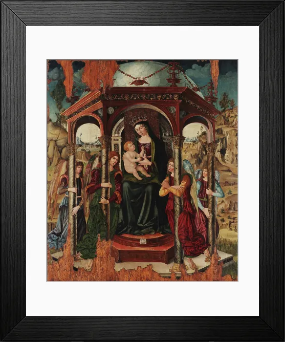 Framed Print : Madonna and Child with Angels, 1498. Creator: Crivelli, Protasio (active 1497-1506)