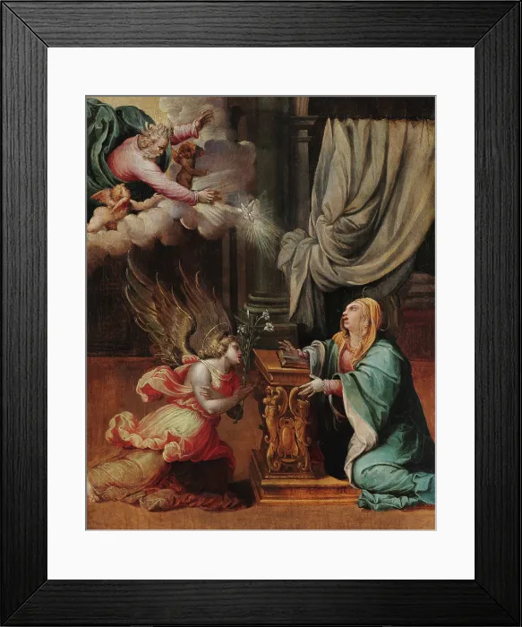 Framed Print : The Annunciation, c1545. Creator: Rubiales, Pedro de (c. 1511-c. 1560) Framed Print : The Annunciation, c1545. Creator: Rubiales, Pedro de (c. 1511-c. 1560)