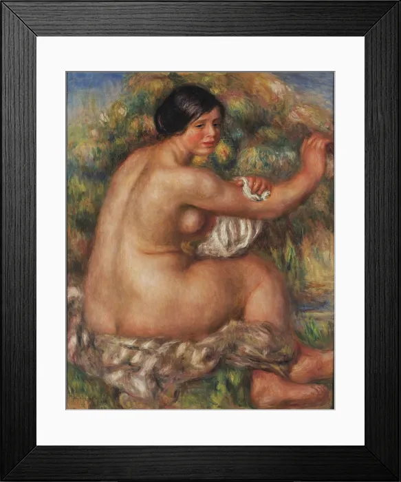 Framed Print : Bather Drying her Right Arm (Large Sitting Nude), 1912. Creator: Renoir, Pierre Auguste (1841-1919) Framed Print : Bather Drying her Right Arm (Large Sitting Nude), 1912. Creator: Renoir, Pierre Auguste (1841-1919)