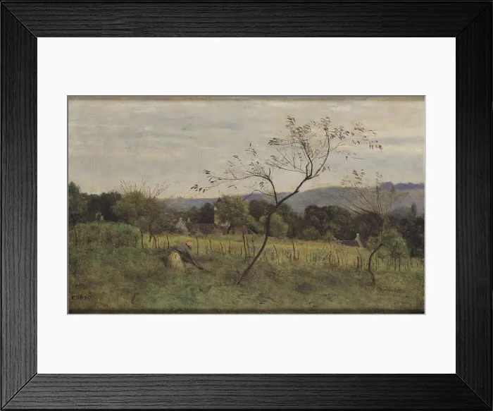Framed Print : Landscape with a Peasant Woman, 1861. Creator: Corot, Jean-Baptiste Camille (1796-1875) Framed Print : Landscape with a Peasant Woman, 1861. Creator: Corot, Jean-Baptiste Camille (1796-1875)