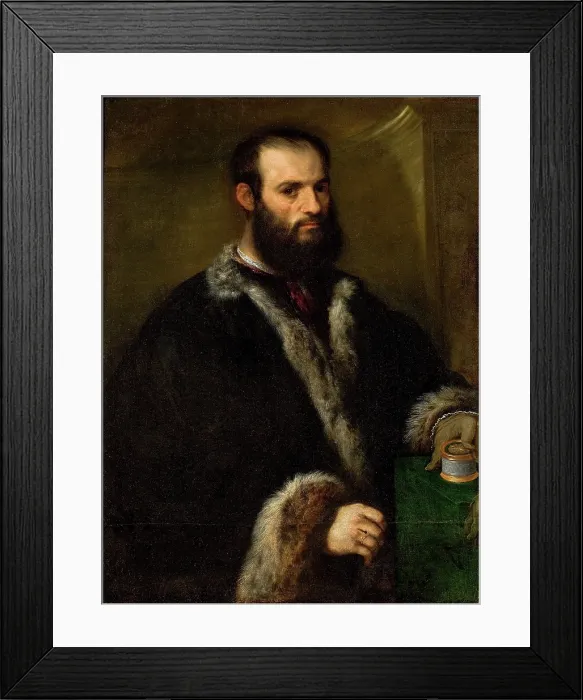 Framed Print : Portrait of Alvise Contarini, 1525-1550. Creator: Bordone, Paris (1500-1571) Framed Print : Portrait of Alvise Contarini, 1525-1550. Creator: Bordone, Paris (1500-1571)