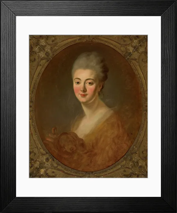 Framed Print : Portrait of Constance de Lowendal (1742-1785), comtesse Turpin de Crisse, 1775. Creator: Fragonard, Jean Honore (1732-1806)