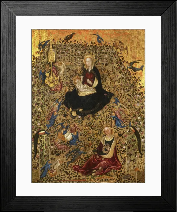 Framed Print : Madonna of the Rose Garden, 1420. Creator: Sassetta (1392-1450) Framed Print : Madonna of the Rose Garden, 1420. Creator: Sassetta (1392-1450)
