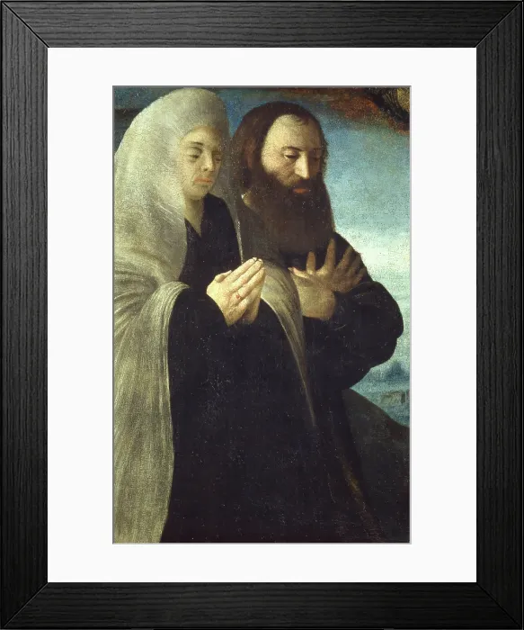 Framed Print : Self-portrait with His Wife Placida, 1530-1535. Creator: Caroto, Giovan Francesco (c. 1480-1555) Framed Print : Self-portrait with His Wife Placida, 1530-1535. Creator: Caroto, Giovan Francesco (c. 1480-1555)
