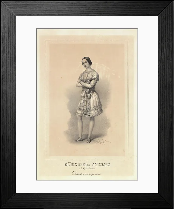 Framed Print : Rosine Stoltz in the Opera Semiramide by Gioachino Rossini, 1852. Creator: Guglielmi, Pedro Augusto (1811-1854) Framed Print : Rosine Stoltz in the Opera Semiramide by Gioachino Rossini, 1852. Creator: Guglielmi, Pedro Augusto (1811-1854)