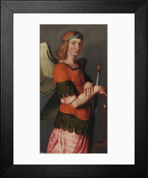 Framed Print : Saint Michael the Archangel, c1550-1560. Creator: Moroni, Giovan Battista (1520 / 25-1578) Framed Print : Saint Michael the Archangel, c1550-1560. Creator: Moroni, Giovan Battista (1520 / 25-1578)