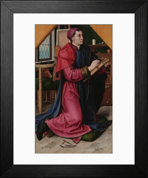 Framed Print : Saint Luke Drawing the Virgin, 15th century. Creator: Goes, Hugo, van der (1435-1482) Framed Print : Saint Luke Drawing the Virgin, 15th century. Creator: Goes, Hugo, van der (1435-1482)