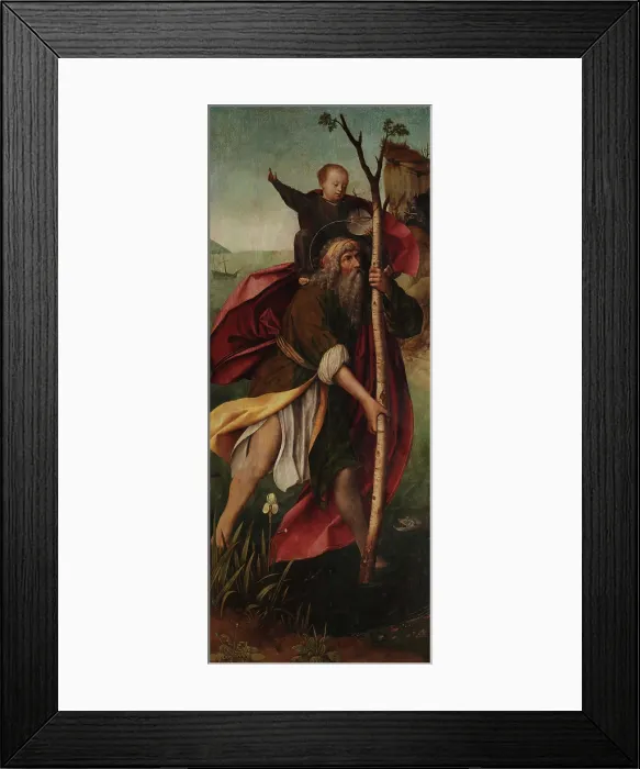 Framed Print : Saint Christopher. Triptych of Our Lady of Mercy, right panel, First quarter of 16th century. Creator: Provost (Provoost), Jan (1465-1529) Framed Print : Saint Christopher. Triptych of Our Lady of Mercy, right panel, First quarter of 16th century. Creator: Provost (Provoost), Jan (1465-1529)