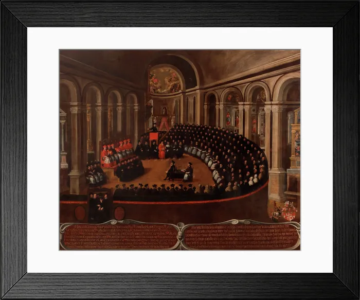 Framed Print : General congregation of the Council of Trent in the Church of Santa Maria Maggiore, 1633. Creator: Naurizio, Elia (1589-1657) Framed Print : General congregation of the Council of Trent in the Church of Santa Maria Maggiore, 1633. Creator: Naurizio, Elia (1589-1657)