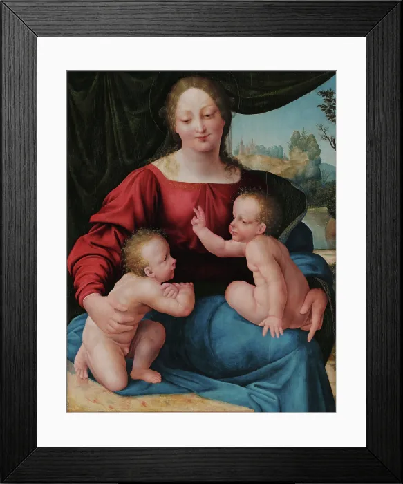 Framed Print : Virgin and child with John the Baptist as a Boy. Creator: Cesare da Sesto (1477-1523) Framed Print : Virgin and child with John the Baptist as a Boy. Creator: Cesare da Sesto (1477-1523)