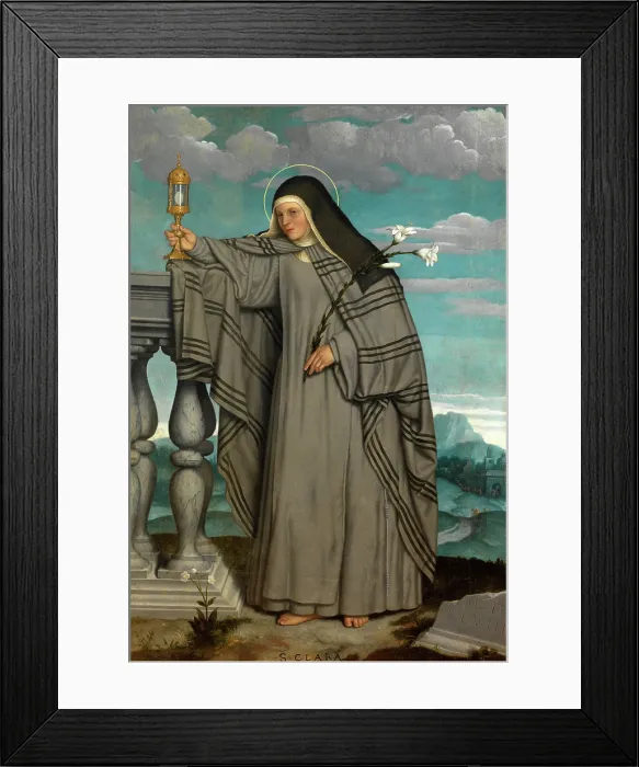 Framed Print : Saint Clare of Assisi, 1548. Creator: Moroni, Giovan Battista (1520 / 25-1578) Framed Print : Saint Clare of Assisi, 1548. Creator: Moroni, Giovan Battista (1520 / 25-1578)