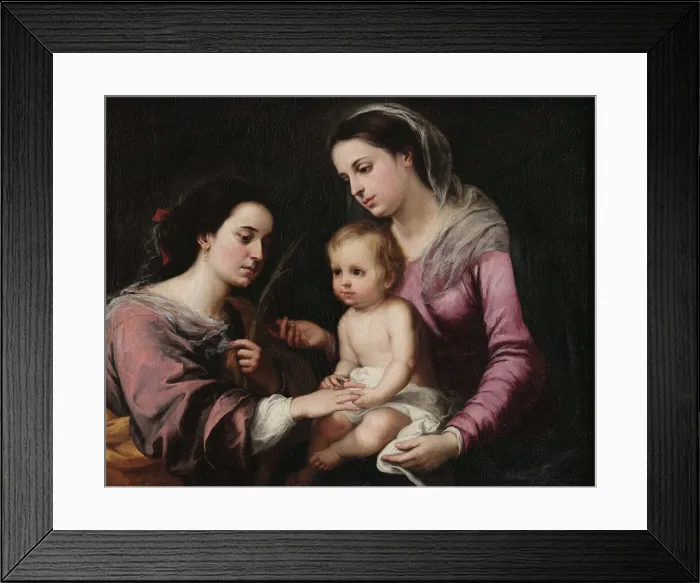 Framed Print : Die mystische Hochzeit der heiligen Katharina. Creator: Murillo, Bartolome Esteban (1617-1682) Framed Print : Die mystische Hochzeit der heiligen Katharina. Creator: Murillo, Bartolome Esteban (1617-1682)