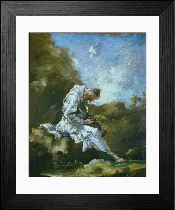 Framed Print : Hermit in the Desert, First third of 18th century. Creator: Magnasco, Alessandro (1667-1749) Framed Print : Hermit in the Desert, First third of 18th century. Creator: Magnasco, Alessandro (1667-1749)
