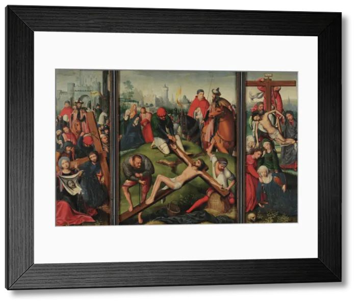 Framed Print : The Descent from the Cross. Triptych. Creator: Coffermans, Marcellus (1520-1578)