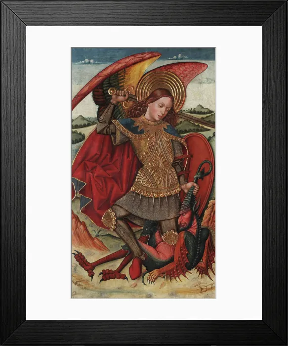 Framed Print : Saint Michael the Archangel, c1486. Creator: Abadia, Juan de la, the Elder (active 1469-1498) Framed Print : Saint Michael the Archangel, c1486. Creator: Abadia, Juan de la, the Elder (active 1469-1498)