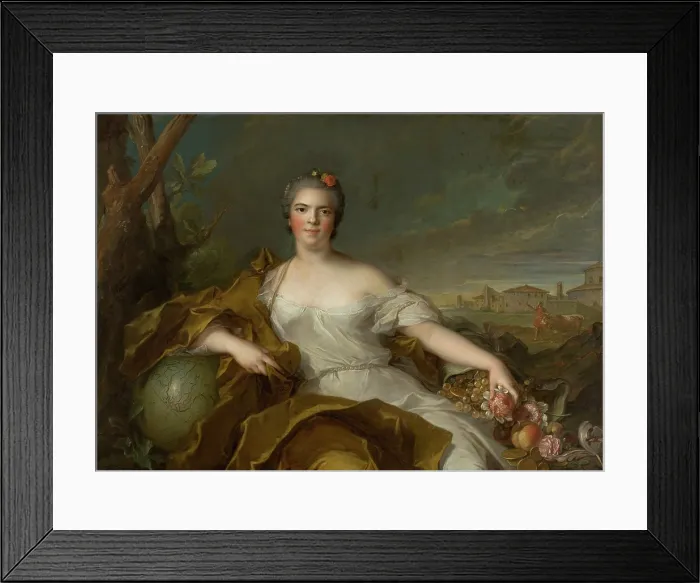 Framed Print : Louise Elisabeth of France (1727-1759), Duchess of Parma - The Earth, 1750. Creator: Nattier, Jean-Marc (1685-1766) Framed Print : Louise Elisabeth of France (1727-1759), Duchess of Parma - The Earth, 1750. Creator: Nattier, Jean-Marc (1685-1766)