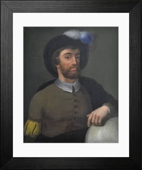 Framed Print : Portrait of Juan Sebastian Elcano (1486-1526), 19th century. Creator: Anonymous Framed Print : Portrait of Juan Sebastian Elcano (1486-1526), 19th century. Creator: Anonymous