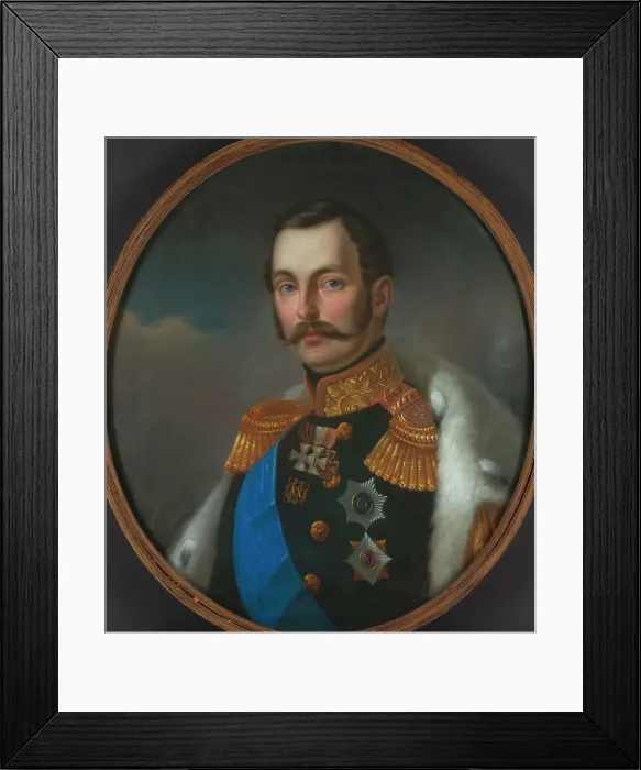 Framed Print : Portrait of Emperor Alexander II (1818-1881), 1856. Creator: Maleszewski, Tytus (1827-1898) Framed Print : Portrait of Emperor Alexander II (1818-1881), 1856. Creator: Maleszewski, Tytus (1827-1898)