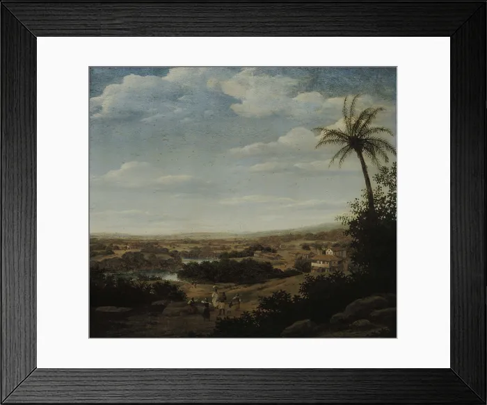 Framed Print : View of a sugar cane mill, 1660s. Creator: Post, Frans Jansz. (1612-1680) Framed Print : View of a sugar cane mill, 1660s. Creator: Post, Frans Jansz. (1612-1680)