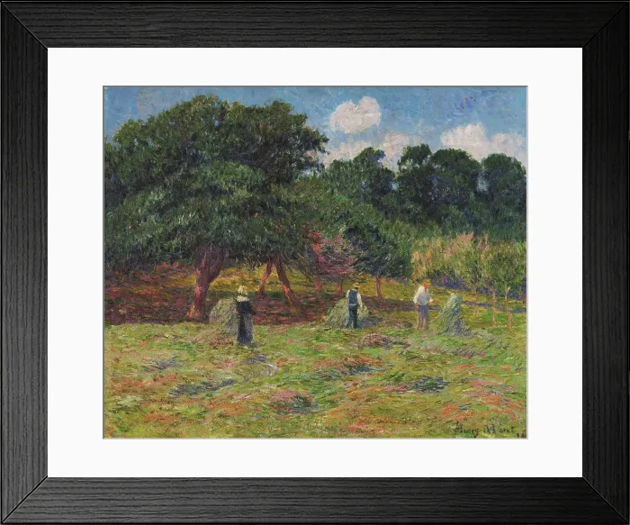 Framed Print : Hay harvest, 1898. Creator: Moret, Henry (1856-1913) Framed Print : Hay harvest, 1898. Creator: Moret, Henry (1856-1913)