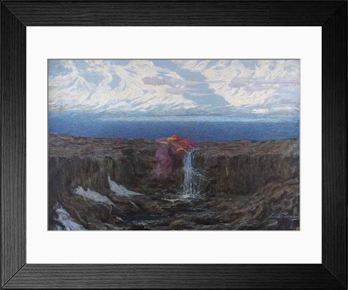 Framed Print : La voce del ruscello (The Sound of the Stream), 1904. Creator: Longoni, Emilio (1859-1932) Framed Print : La voce del ruscello (The Sound of the Stream), 1904. Creator: Longoni, Emilio (1859-1932)