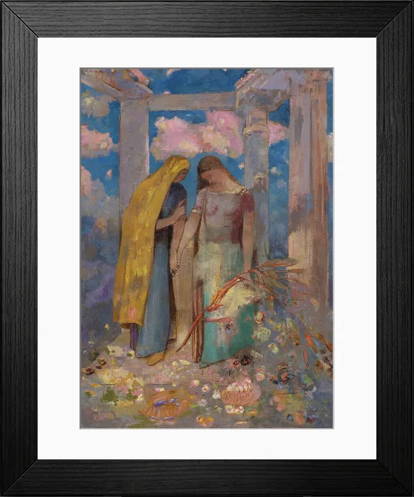 Framed Print : Mystical Conversation, c1896. Creator: Redon, Odilon (1840-1916) Framed Print : Mystical Conversation, c1896. Creator: Redon, Odilon (1840-1916)