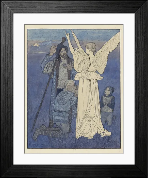 Framed Print : Nativity. Midnight Song (Study for the Infancy Gospel of Our Lord Jesus Christ'), 1890. Creator: Schwabe, Carlos (1866-1926) Framed Print : Nativity. Midnight Song (Study for the Infancy Gospel of Our Lord Jesus Christ'), 1890. Creator: Schwabe, Carlos (1866-1926)