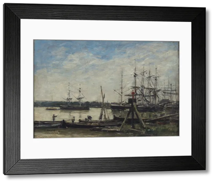 Framed Print : Bordeaux. The port, 1876. Creator: Boudin, Eugene-Louis (1824-1898) Framed Print : Bordeaux. The port, 1876. Creator: Boudin, Eugene-Louis (1824-1898)