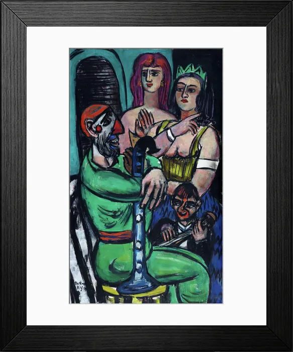 Framed Print : Clown with Women and Little Clown, 1950. Creator: Beckmann, Max (1884-1950) Framed Print : Clown with Women and Little Clown, 1950. Creator: Beckmann, Max (1884-1950)