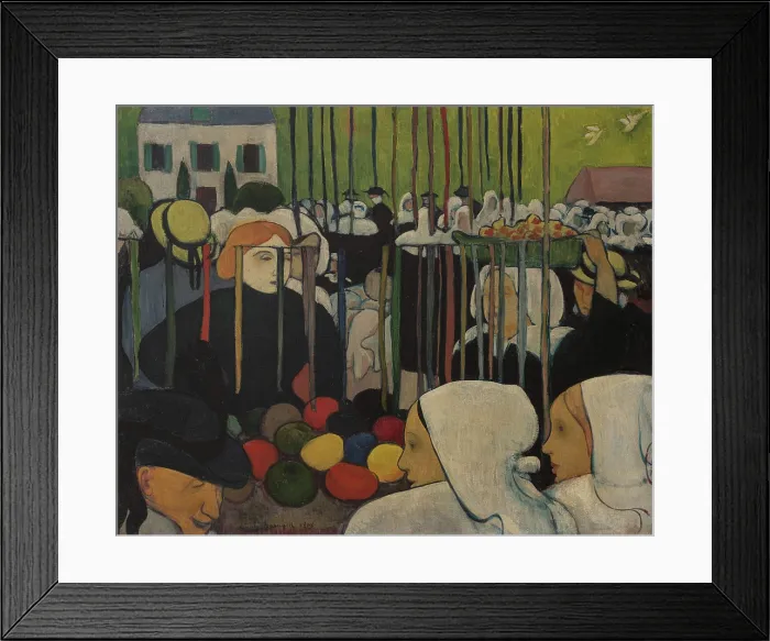 Framed Print : Market in Pont-Aven, 1888. Creator: Bernard, Emile (1868-1941) Framed Print : Market in Pont-Aven, 1888. Creator: Bernard, Emile (1868-1941)
