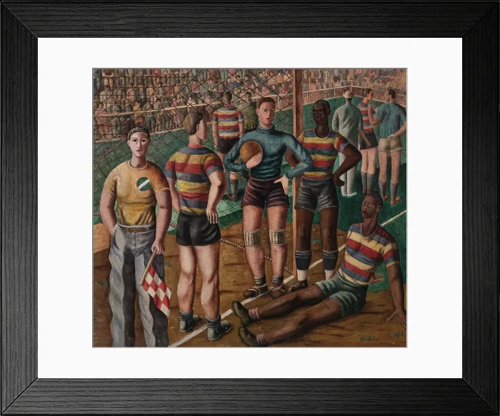 Framed Print : The Football Players, 1948. Creator: Borges da Costa, Jose (1903-1948) Framed Print : The Football Players, 1948. Creator: Borges da Costa, Jose (1903-1948)