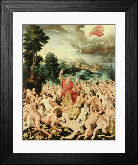 Framed Print : The Vision of the Prophet Ezekiel, 1565. Creator: Fendt, Tobias (1520 / 30-1576)