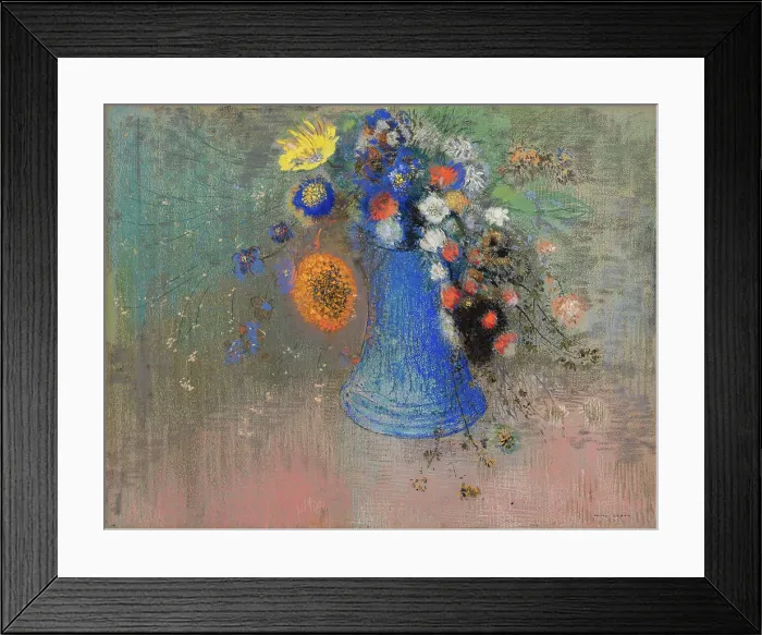 Framed Print : Flowers in a Blue Vase, c1904. Creator: Redon, Odilon (1840-1916) Framed Print : Flowers in a Blue Vase, c1904. Creator: Redon, Odilon (1840-1916)