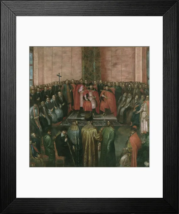Framed Print : Stanislaw Zolkiewski presents to King Zygmunt III the captured tsar Shuyski, 1611. Creator: Dolabella, Tommaso (1570-1650) Framed Print : Stanislaw Zolkiewski presents to King Zygmunt III the captured tsar Shuyski, 1611. Creator: Dolabella, Tommaso (1570-1650)