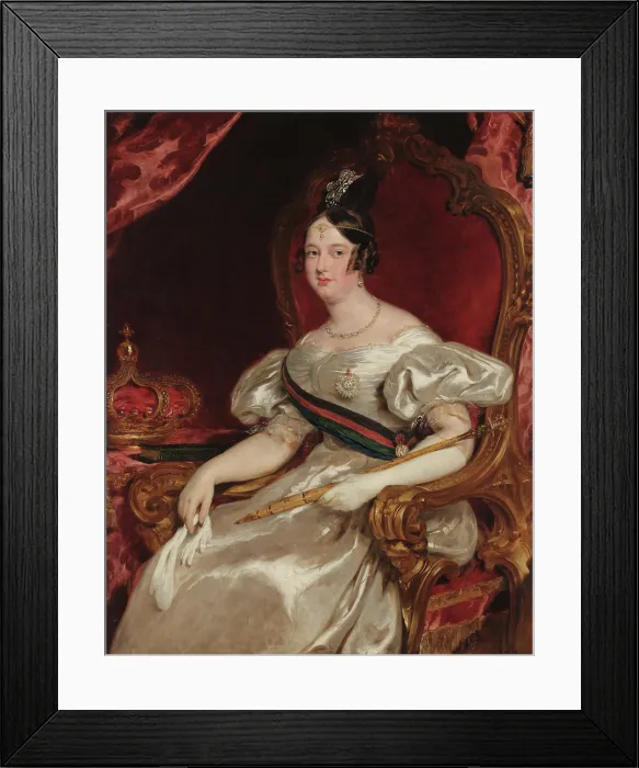Framed Print : Portrait of Queen Maria II of Portugal (1819-1853). Creator: Simpson, John (1811-after 1871) Framed Print : Portrait of Queen Maria II of Portugal (1819-1853). Creator: Simpson, John (1811-after 1871)