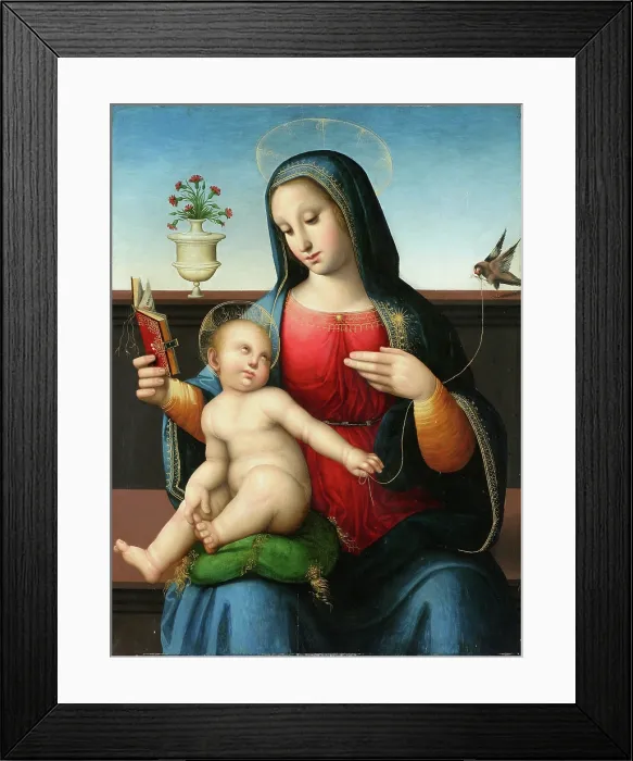 Framed Print : The Virgin and Child with a Goldfinch, Early16th century. Creator: Malatesta (Leonardo da Pistoia), Leonardo di Francesco di Lazzaro (1483-after 1518) Framed Print : The Virgin and Child with a Goldfinch, Early16th century. Creator: Malatesta (Leonardo da Pistoia), Leonardo di Francesco di Lazzaro (1483-after 1518)