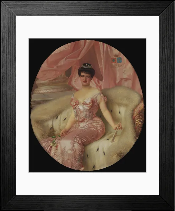 Framed Print : Portrait of Amelie of Orleans (1865-1951), Queen of Portugal. Creator: Corcos, Vittorio Matteo (1859-1933)