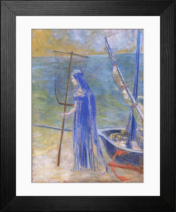 Framed Print : The Fisherwoman. Creator: Redon, Odilon (1840-1916) Framed Print : The Fisherwoman. Creator: Redon, Odilon (1840-1916)