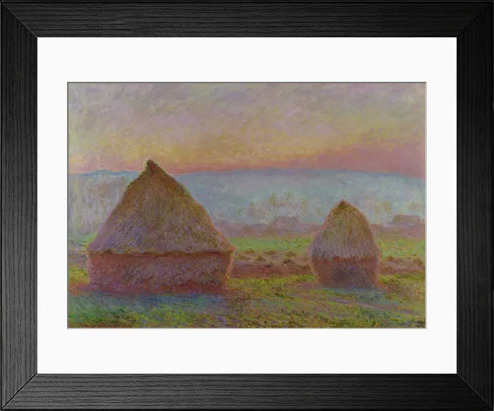 Framed Print : Grainstacks at Giverny. The Evening Sun, 1888-1889. Creator: Monet, Claude (1840-1926) Framed Print : Grainstacks at Giverny. The Evening Sun, 1888-1889. Creator: Monet, Claude (1840-1926)