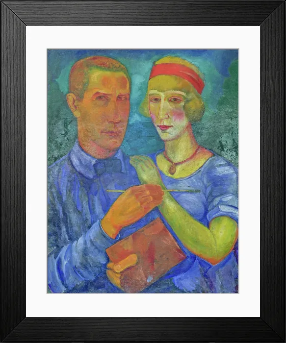 Framed Print : Self-portrait with His Wife Capitoline, 1920. Creator: Palmov, Viktor Nikandrovich (1888-1929) Framed Print : Self-portrait with His Wife Capitoline, 1920. Creator: Palmov, Viktor Nikandrovich (1888-1929)